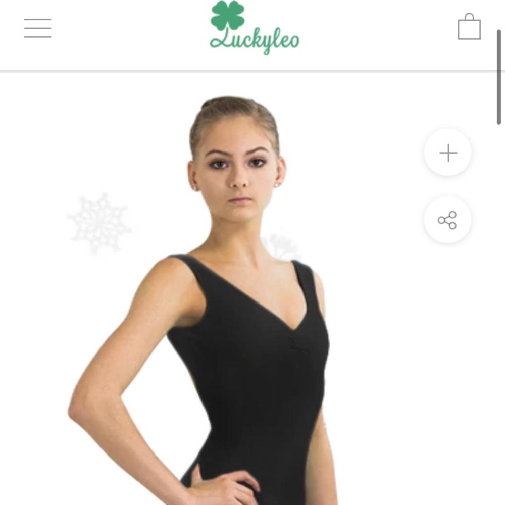 LuckyLeo Leotard “Moon” Small Black Pinch Front